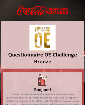 Form Templates: Questionnaire OE Challenge Bronze