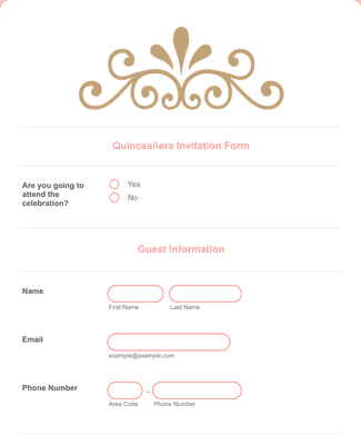 Form Templates: Quinceañera Invitation Form