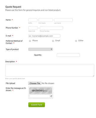 Form Templates: Quote Request DH
