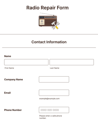 Radio Repair Form Template Jotform