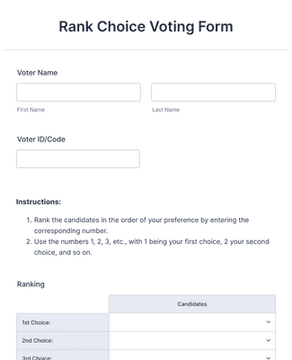 Rank Choice Voting Form Template | Jotform