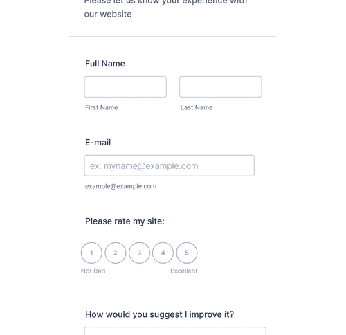 Form Templates: Rate My Website Form