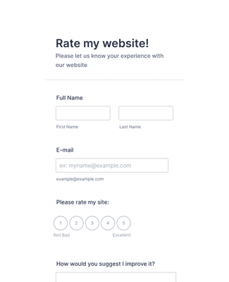Form Templates: Rate my website Form