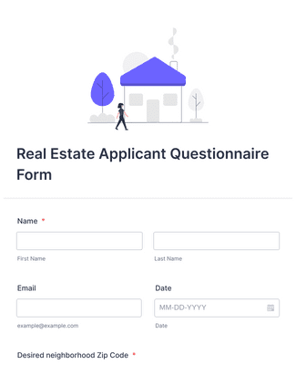 Form Templates: Real Estate Applicant Questionnaire Form