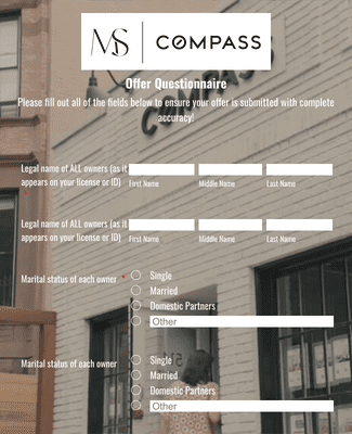 Form Templates: Real Estate Offer Questionnaire Form