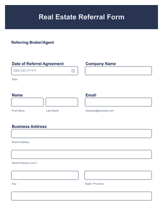 Form Templates: Real Estate Referral Form