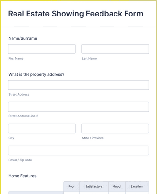 Real Estate Showing Feedback Form Template | Jotform