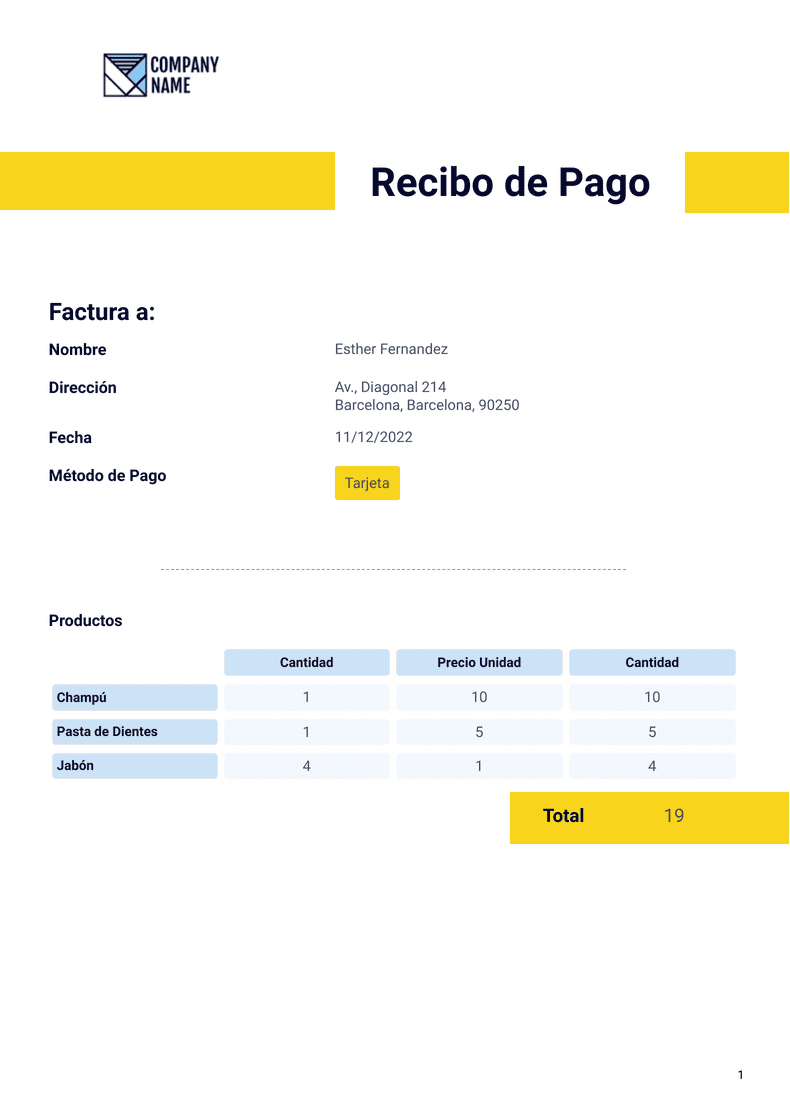 Recibo de Pago Plantilla Plantillas PDF Jotform