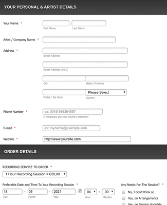 Service Order Registry Form Template | Jotform