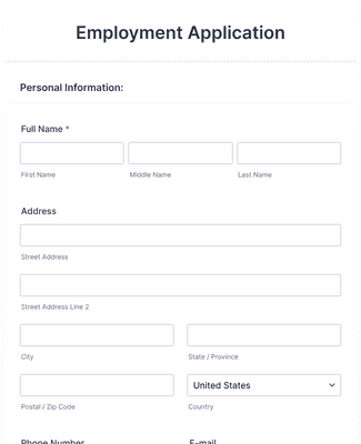 Recruitment Application Form Template | Jotform