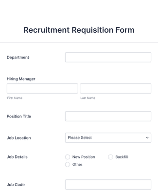 Form Templates: Recruitment Requisition Form