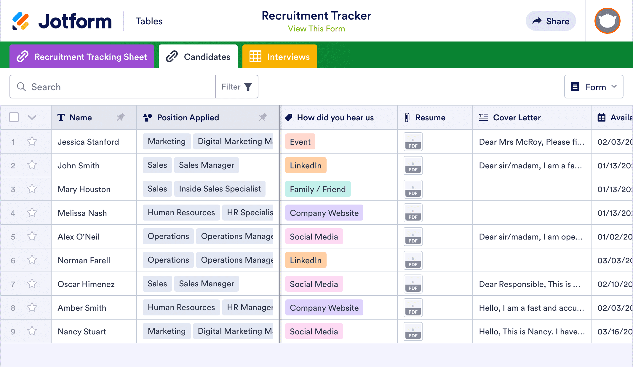 Recruitment Tracker
