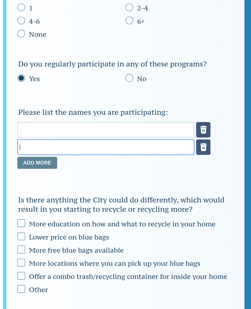 Recycling Survey Form Template Jotform
