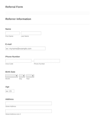Form Templates: Referral Form