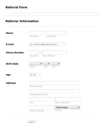 Referral Form Template Jotform