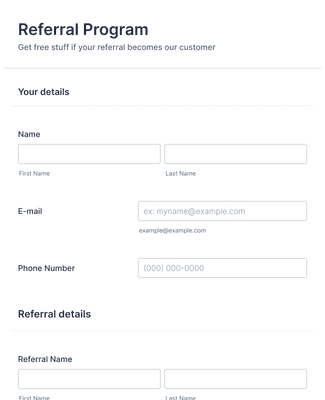 Referral Program Form Template | Jotform