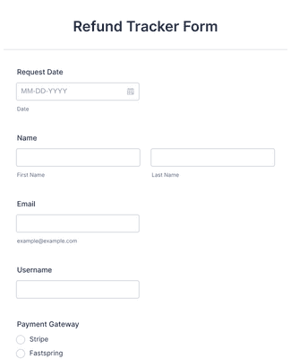 Form Templates: Refund Tracker Form