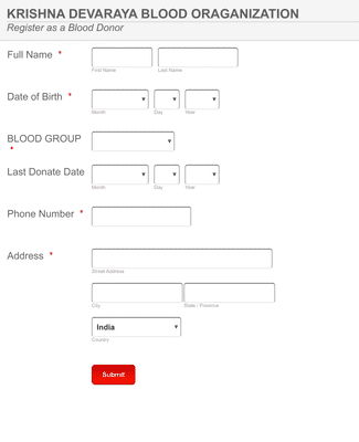 Register as a Blood Donor Form Template | Jotform