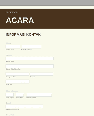 Form Templates: Registrasi Acara Online