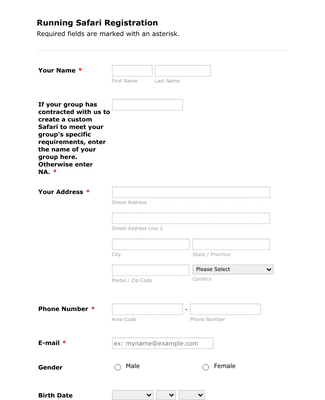 Registration for Running event Form Template | Jotform