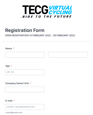 Registration Form TECG Virtual Cycling