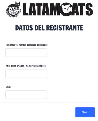 Form Templates: Registro de Camada de Gatitos