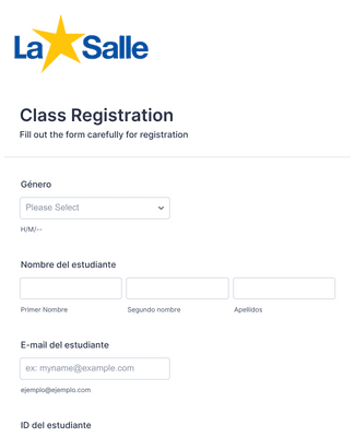 Form Templates: Registro de clase