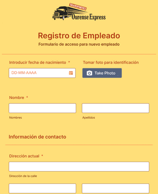Form Templates: Registro de Empleado