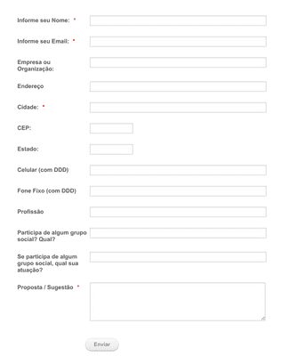 Form Templates: Registro Organizações