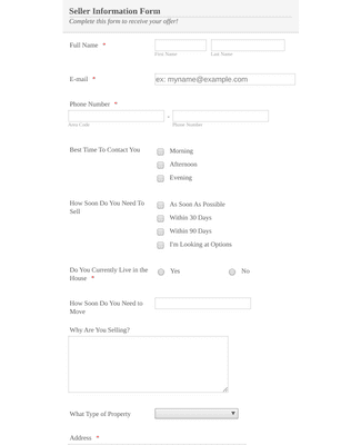 Form Templates: Real Estate Contact Form
