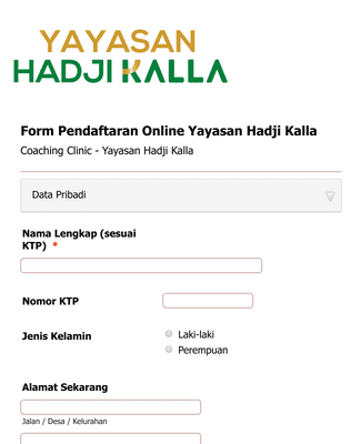 Form Templates: Rekrutmen Yayasan Hadji Kalla