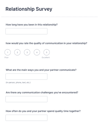 Relationship Survey Form Template