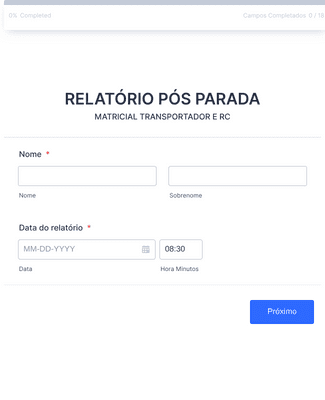 Form Templates: RELATÓRIO PÓS PARADA PGG