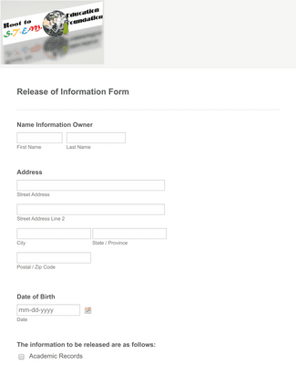 Form Templates: Release of Information Template