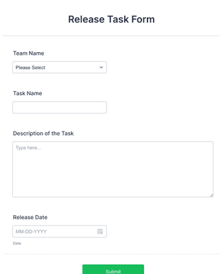 Form Templates: Release Task Form