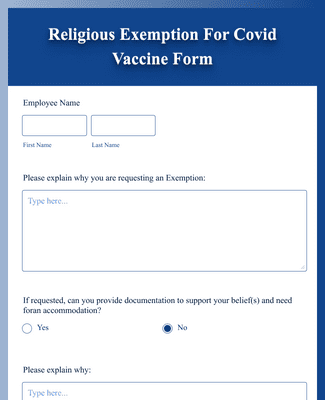 Religious Exemption For Covid Vaccine Form Template | Jotform
