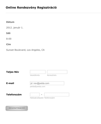 Rendezvényregisztrációs Űrlap