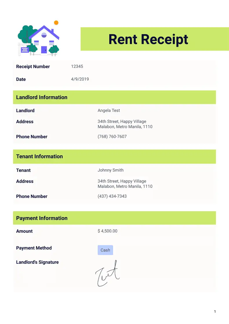 Deposit Receipt - PDF Templates | Jotform