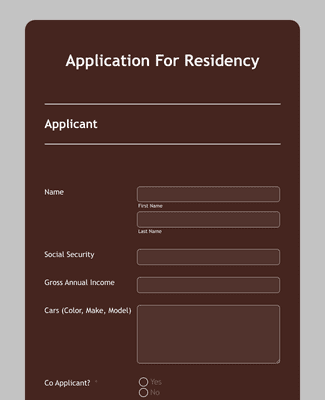 Residency Application Form