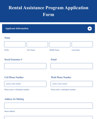 Rental Assistance Program Application Form Template | Jotform