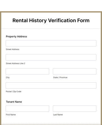 Form Templates: Rental History Verification Form