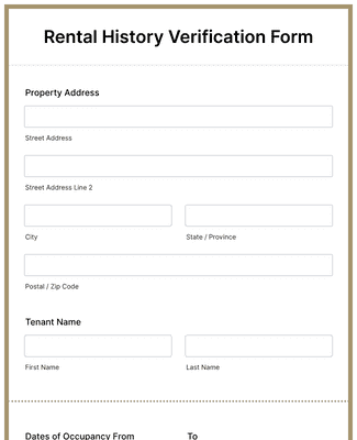 Rental History Verification Form