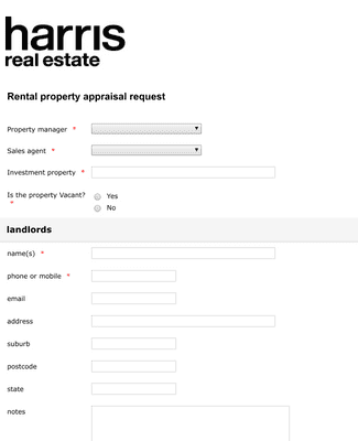 Rental Property Appraisal Request Form Template Jotform