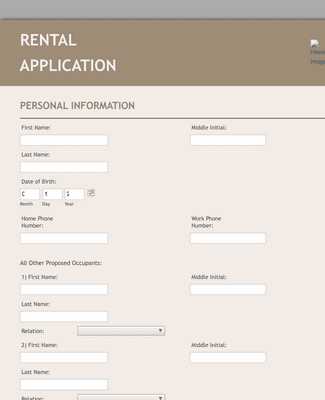 Pre Tenancy Application Form Template | JotForm
