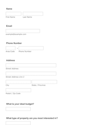 Renter Questionnaire Form Template | JotForm