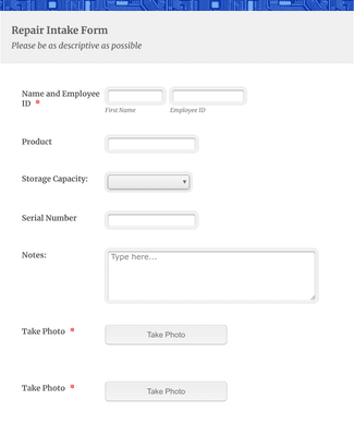 Repair Intake Form Template | Jotform