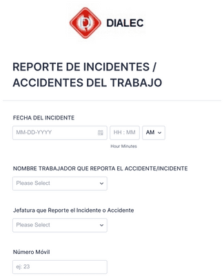 Form Templates: REPORTE DE INCIDENTES 1021041254