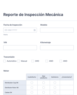 Form Templates: Reporte De Inspección Mecánica