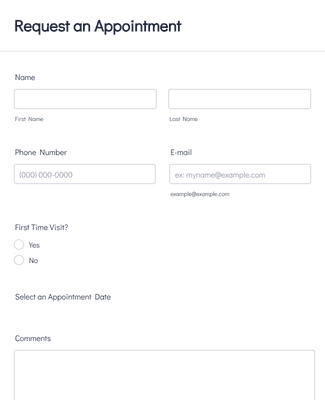 Form Templates: Request An Appointment Form