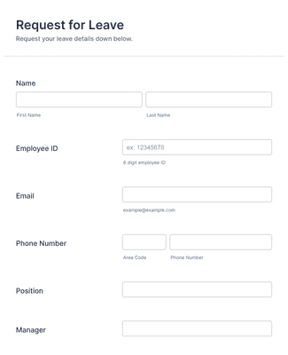 Form Templates: Leave Request Form